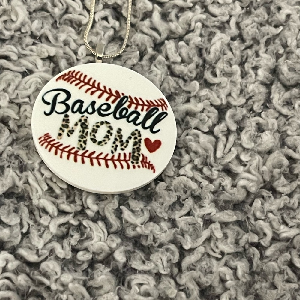 Baseball Mom Pendant Necklace